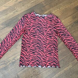 Zara Red and Black Zebra Print Top